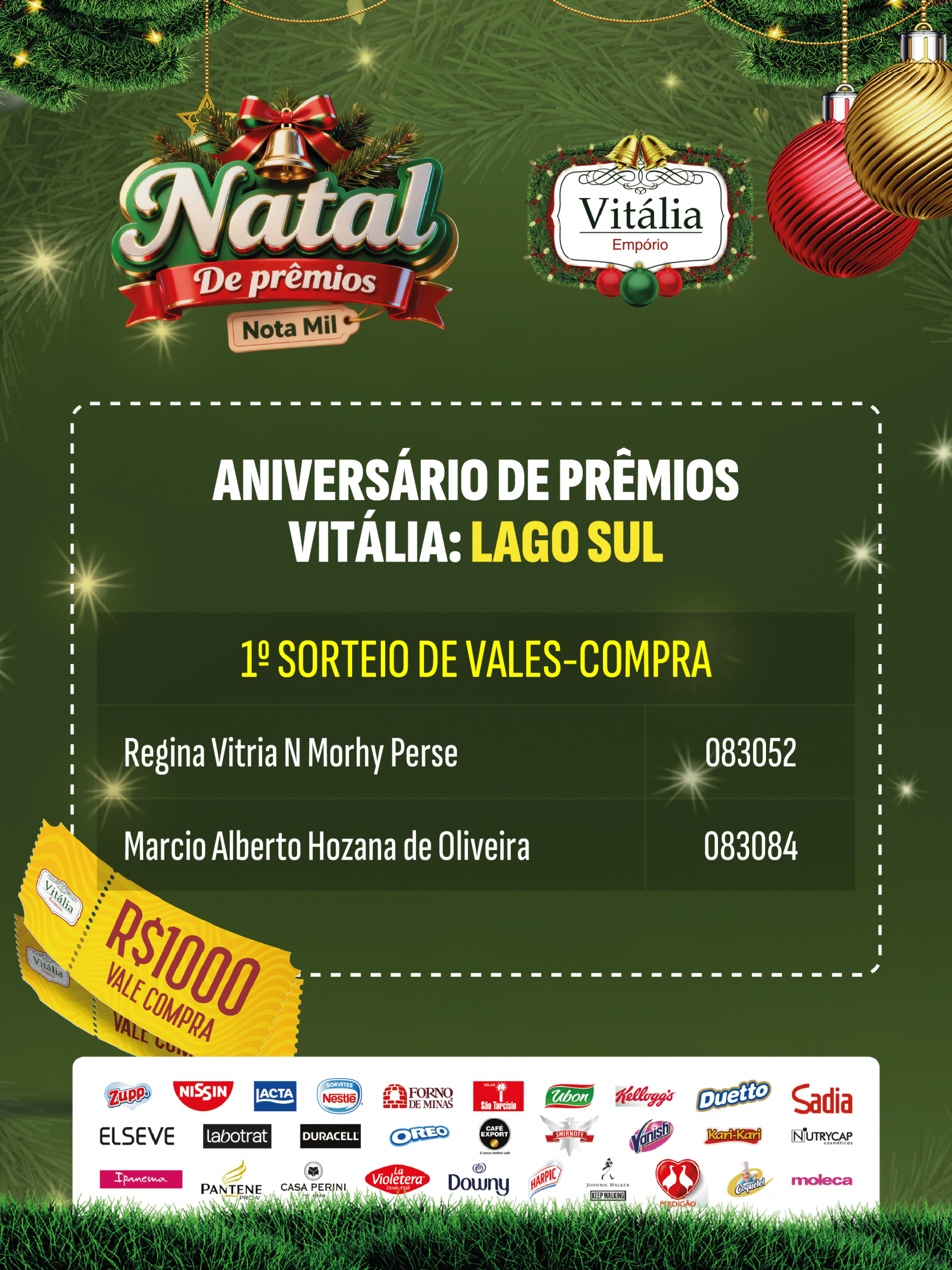 VITALIA-FEED-01-LAGO-SUL-GANHADORES PRIMEIRO SORTEIO NATAL NOTA DE PREMIOS